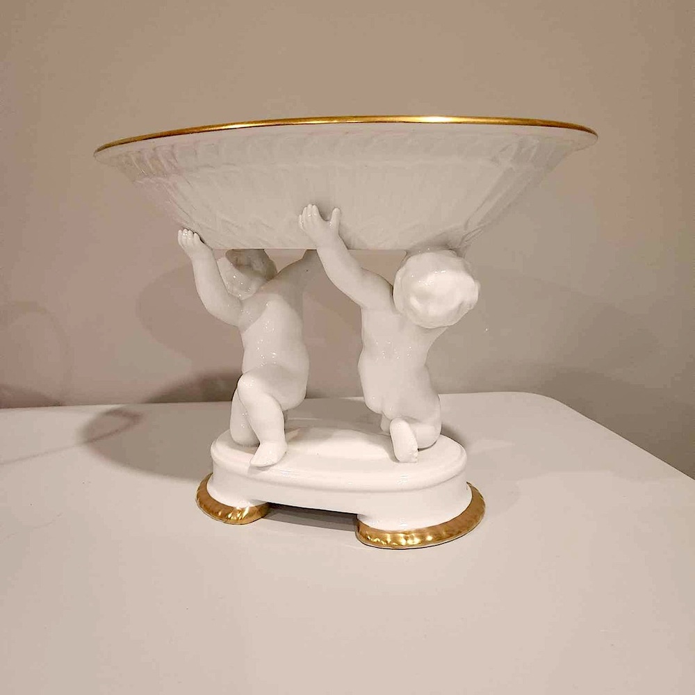 Antique Cherub Trinket Dish